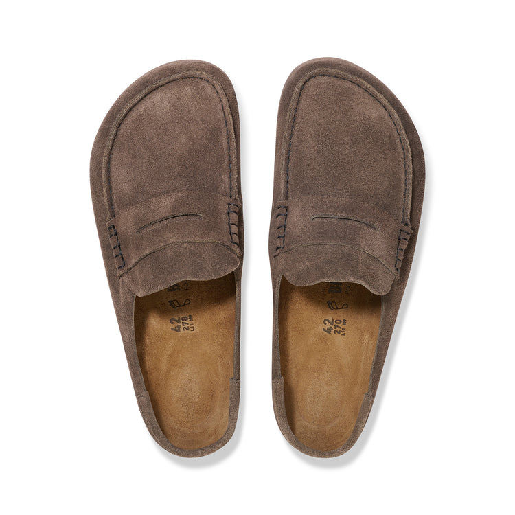 Birkenstock Naples Wrapped Concrete Grey Suede Leather top view