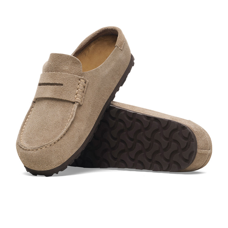 Birkenstock Naples Wrapped Taupe Suede Leather sole view