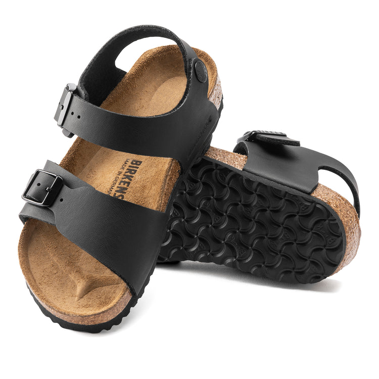 Birkenstock New York Kids Black Birko-Flor sole view