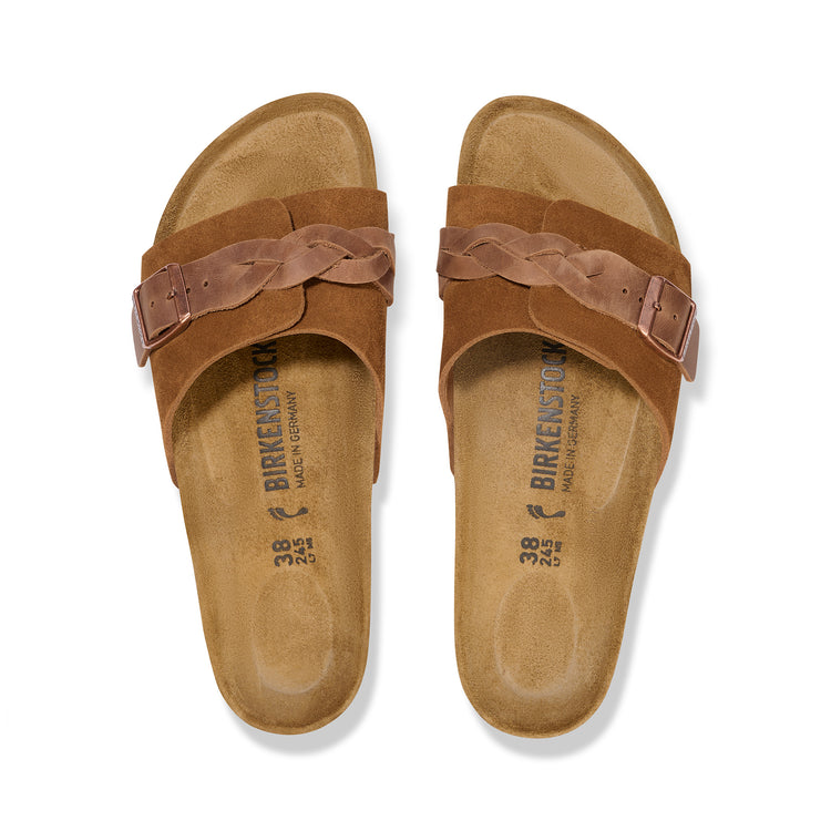 Birkenstock Oita Braided Suede Leather Mink top view