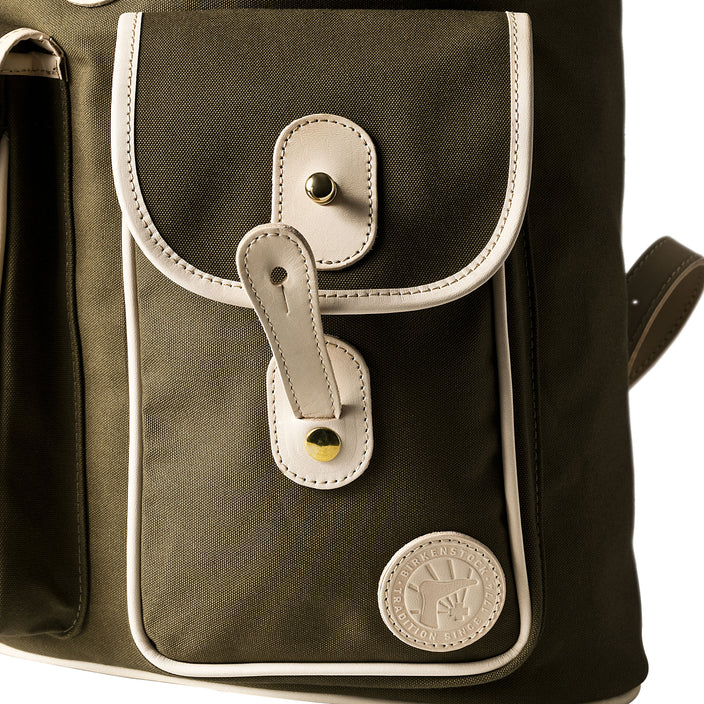 Oslo Bag Olive Green Canvas pocket detail