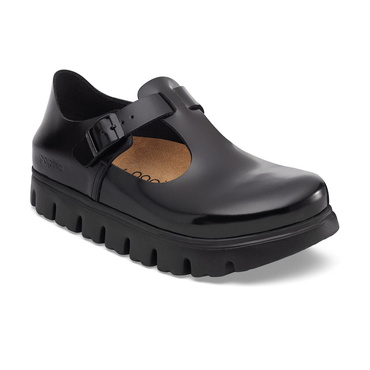 Birkenstock Paris Chunky Black Smooth Leather