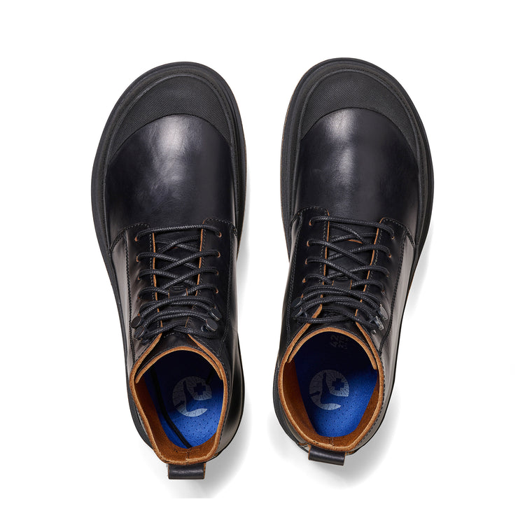 Prescott Mens Black Natural Leather