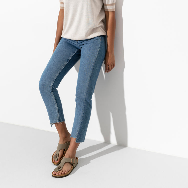 Birkenstock Ramses BirkiBuc Stone on female model