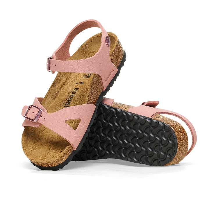 Birkenstock Rio Kids BirkiBuc Pink Clay sole view