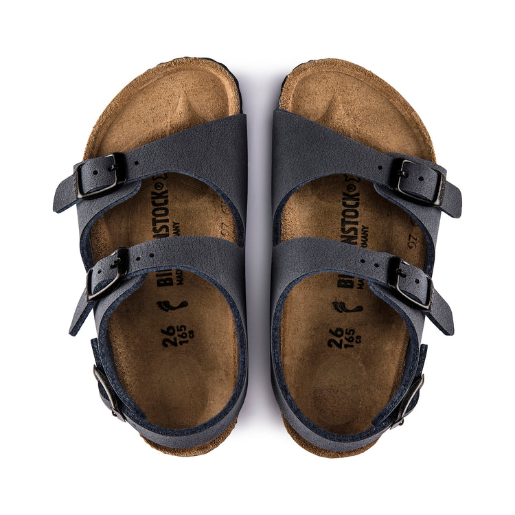 Birkenstock Roma Kids Navy BirkiBuc top view