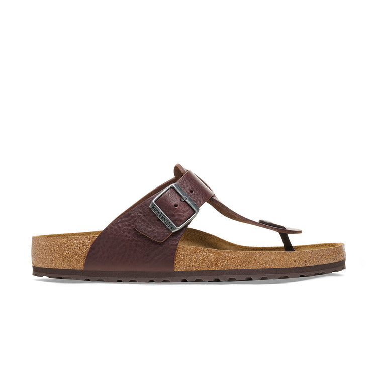 Birkenstock Safaga Vintage Wood Roast Natural Leather side view