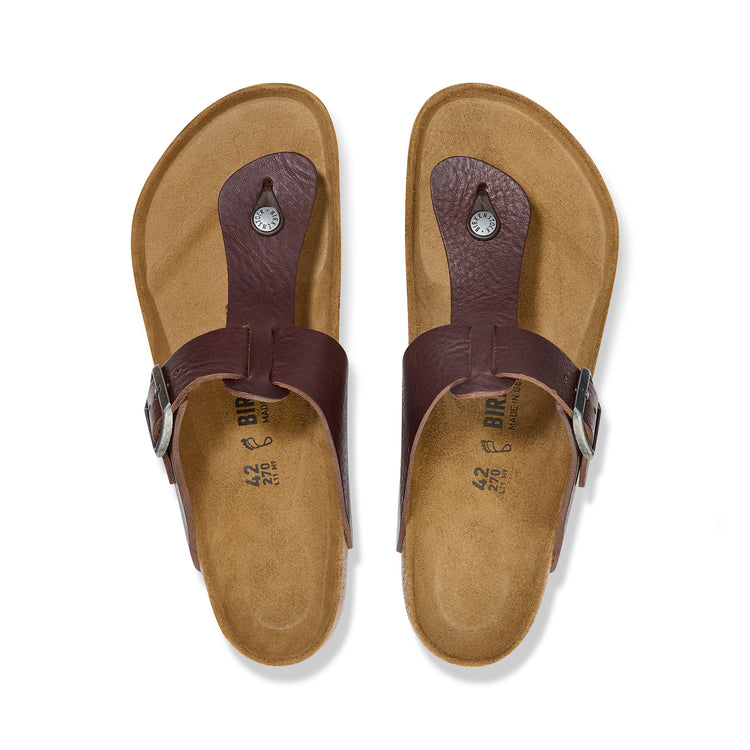 Birkenstock Safaga Vintage Wood Roast Natural Leather top view