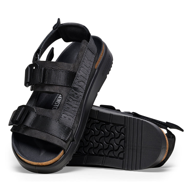 Birkenstock Shinjuku Black Nubuck Leather/Textile sole view