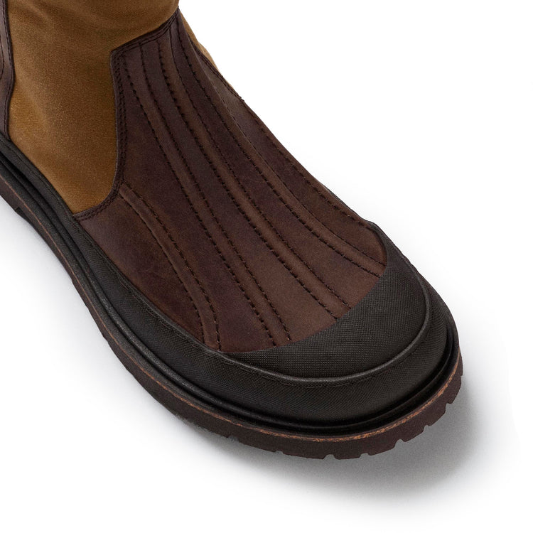 Birkenstock Skykomish Dark Tan Tin Cloth/Oiled Leather detail 2 view