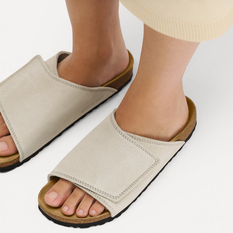 Birkenstock Australia Solana Oyster Suede Leather On Model 2