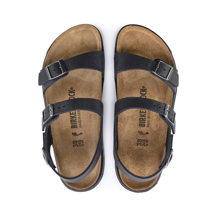 Birkenstock Sonora Cross Town Arctic Black Waxy Leather top view
