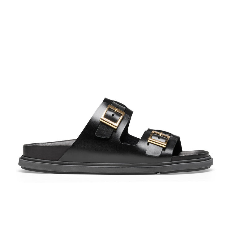 Birkenstock St Barths Black Natural Leather side view