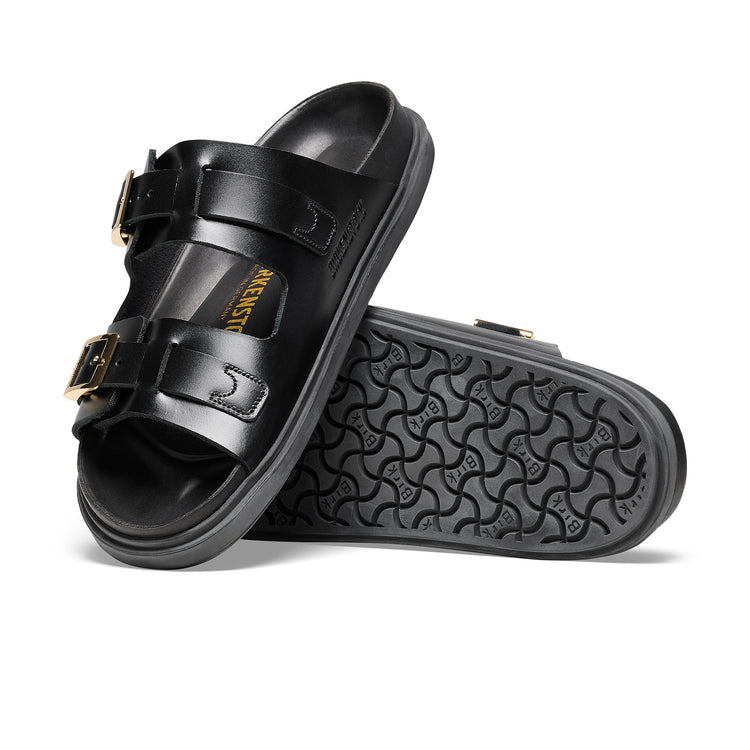 Birkenstock St Barths Black Natural Leather sole view