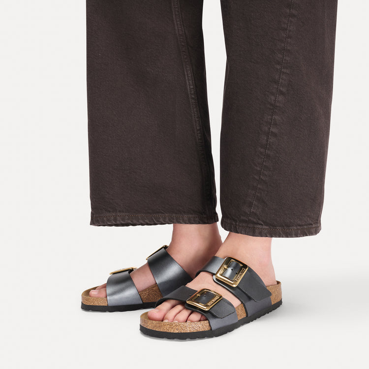 Birkenstock Australia Sydney Cushion Buckle Black Birko-Flor Black On Model 2