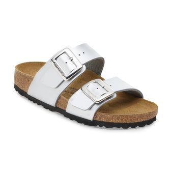 Birkenstock Sydney Cushion Buckle Silver Birko-Flor