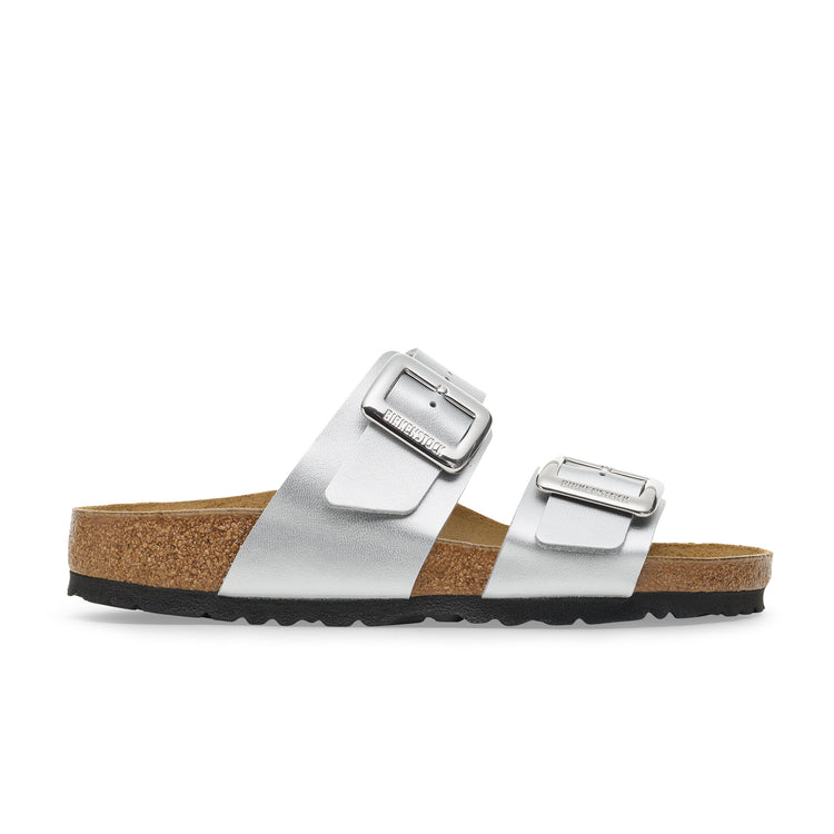 Birkenstock Sydney Cushion Buckle Silver Birko-Flor side view