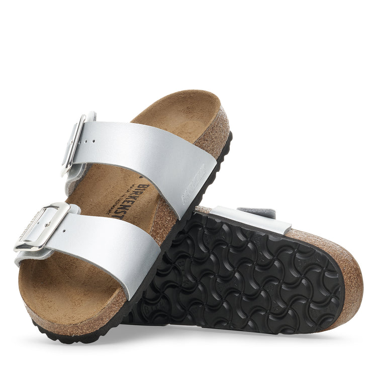 Birkenstock Sydney Cushion Buckle Silver Birko-Flor sole view