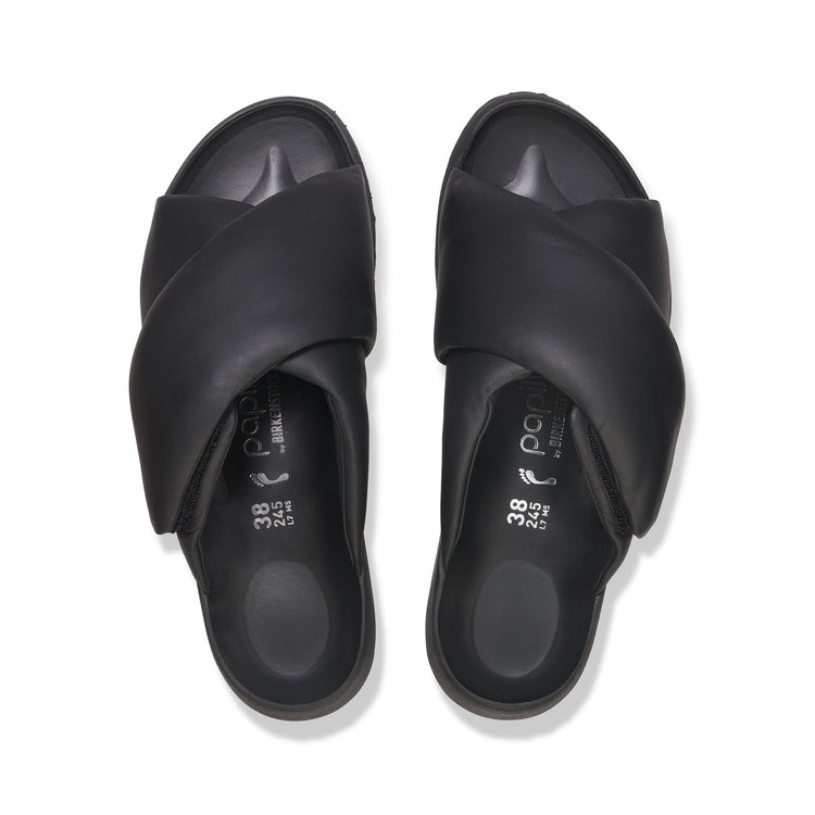 Birkenstock Theda Cross Strap Black Smooth Leather top view