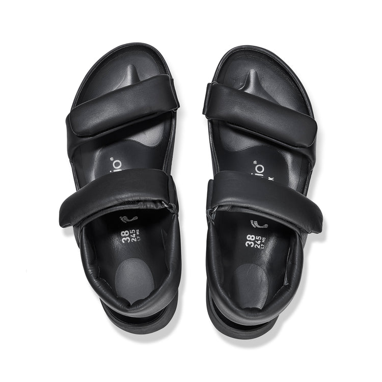 Birkenstock Theda Exquisite Platform Wedge Black Smooth Leather top view