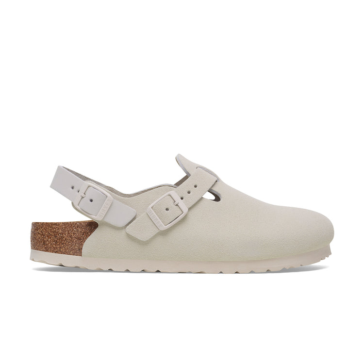 Birkenstock Tokio Antique White Suede Leather side view