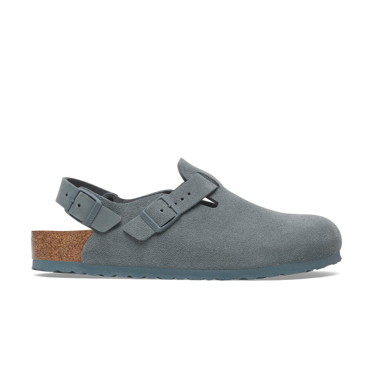 Birkenstock Tokio Basalt Grey Suede Leather side view