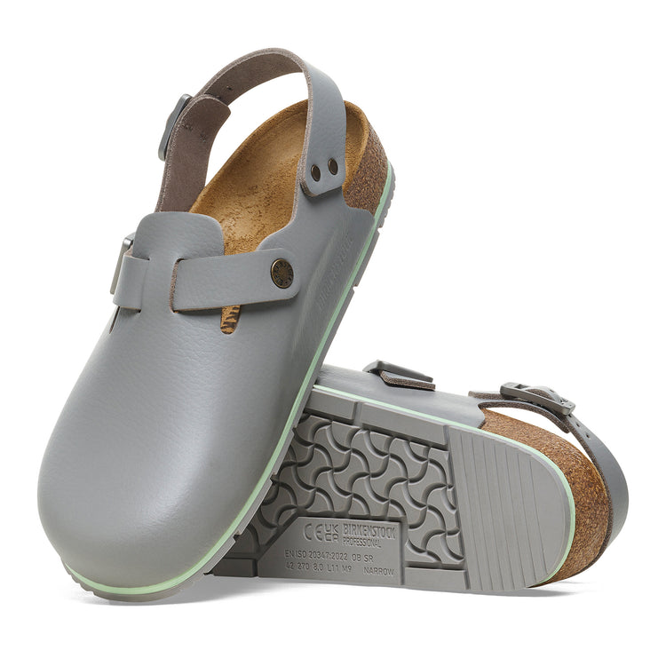 Birkenstock Tokio Pro Grey PU Coated Natural Leather sole view