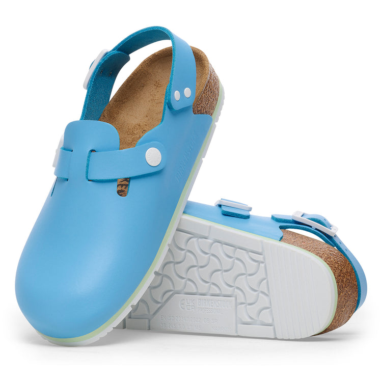 Birkenstock Tokio Pro Sky Blue PU Coated Natural Leather sole view
