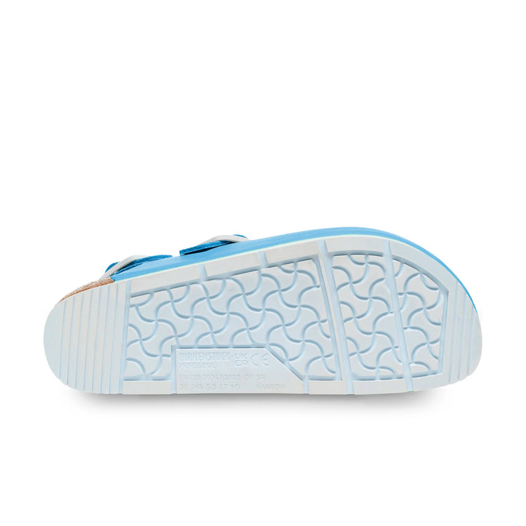 Birkenstock Tokio Pro Sky Blue PU Coated Natural Leather sole tread view