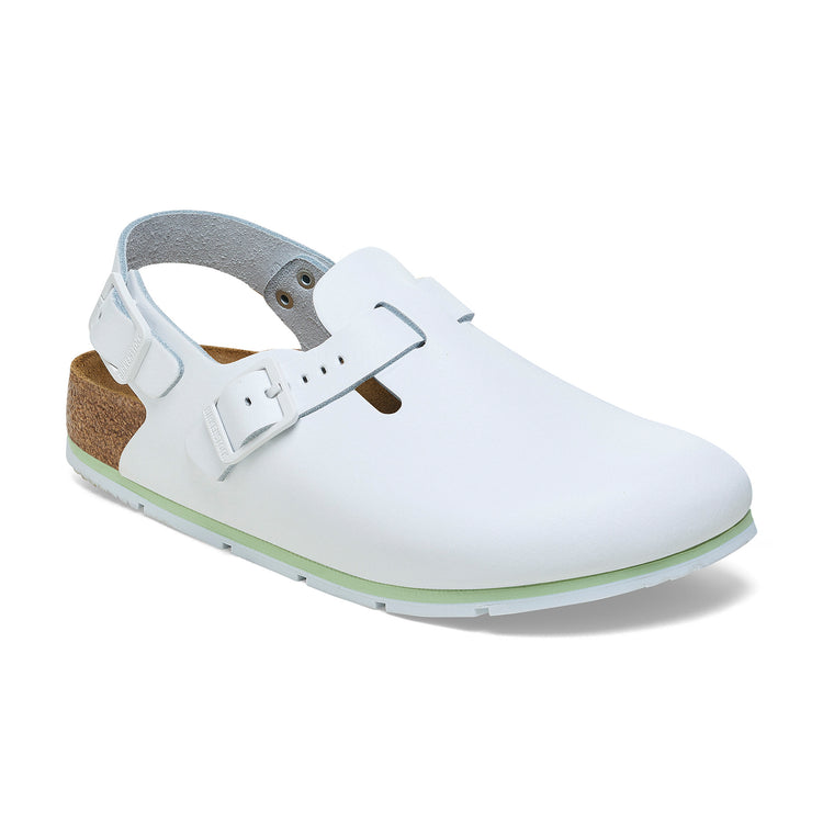 Birkenstock Tokio Pro White PU Coated Natural Leather