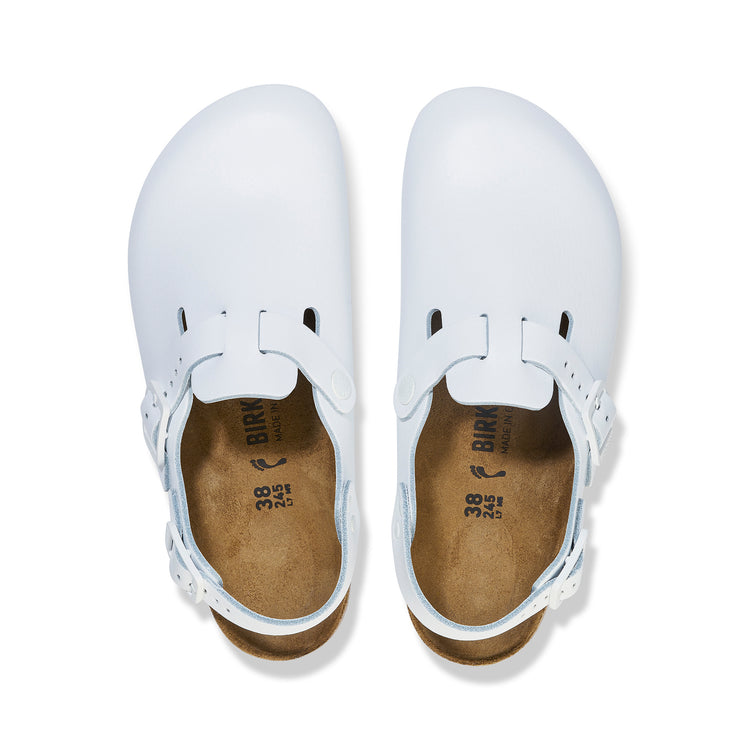 Birkenstock Tokio Pro White PU Coated Natural Leather top view