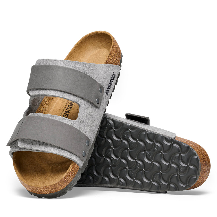 Birkenstock Uji Authentic Felt Light Grey Oiled Leather/Felt sole view