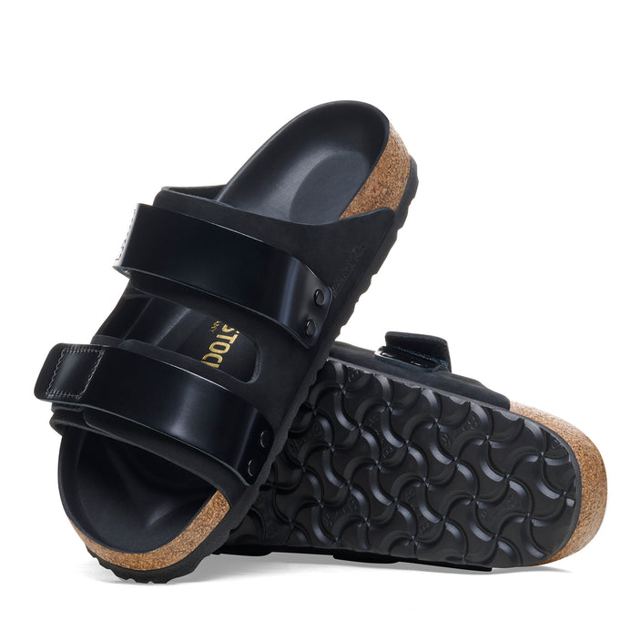 Birkenstock Uji High Shine Black Nubuck Leather sole view