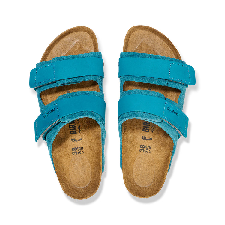 Birkenstock Uji Deep Turquoise Suede/Nubuck Leather top view