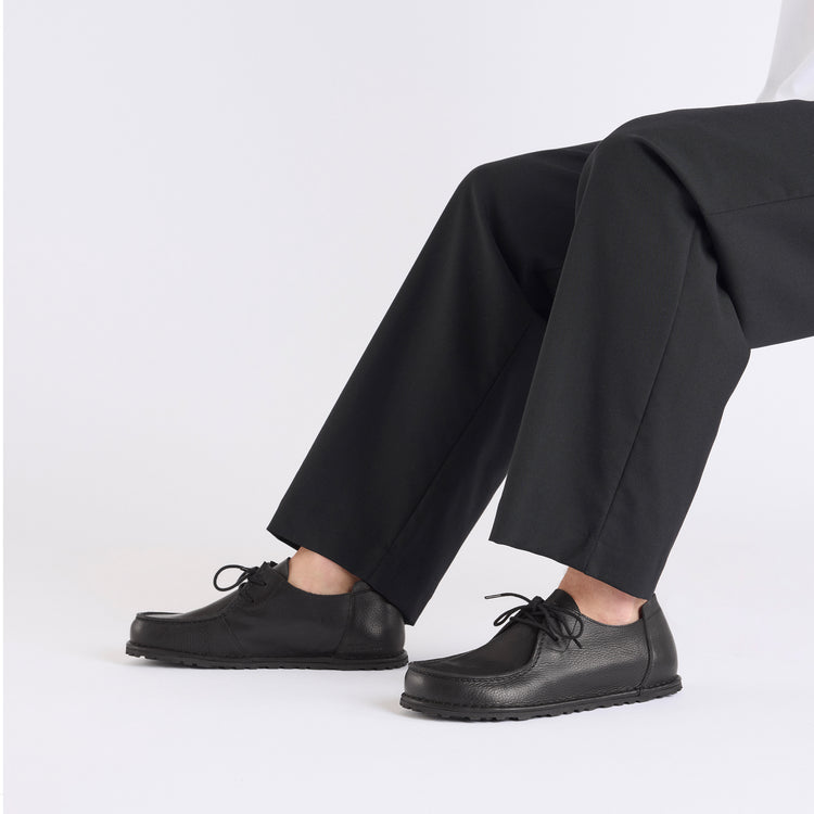 Birkenstock Utti Lace Black Grained Leather top view