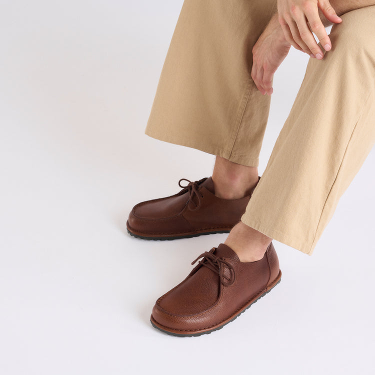 Birkenstock Utti Lace Roast Grained Leather on model