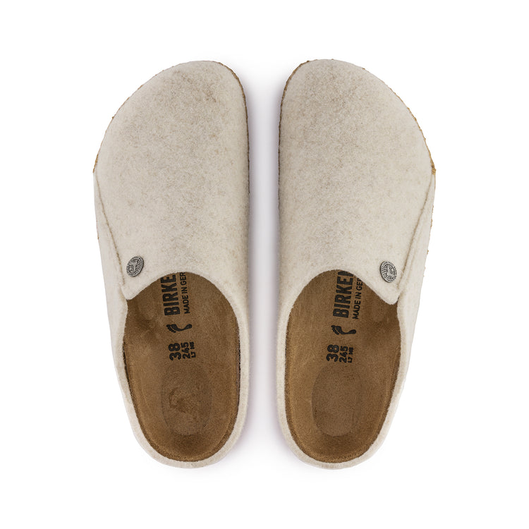 Birkenstock Zermatt Ecru Wool Felt top view