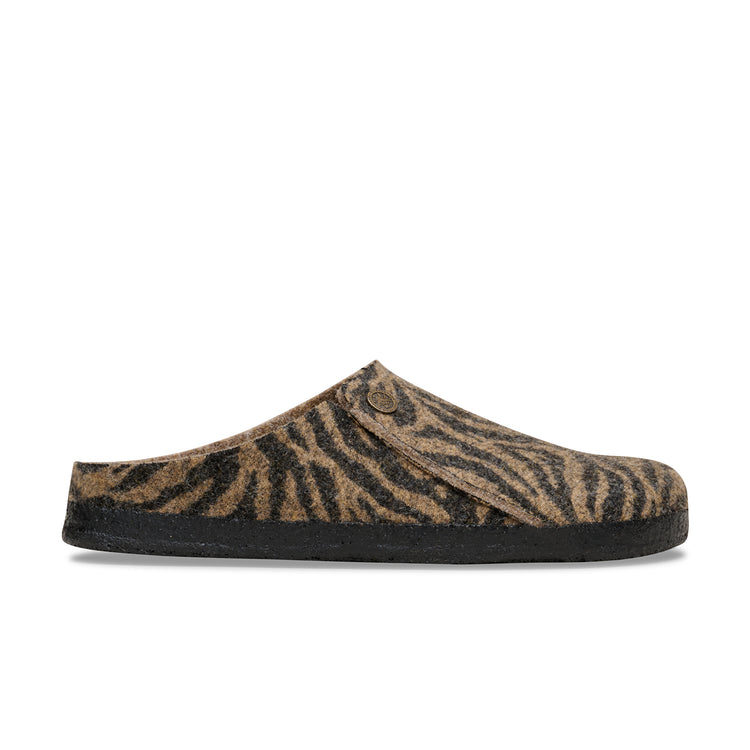 Birkenstock Zermatt Zebra Toffee Melange Wool Felt side view