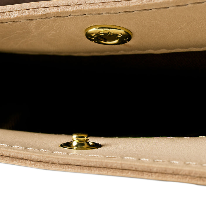 Zurich Bag Brown Canvas snap detail