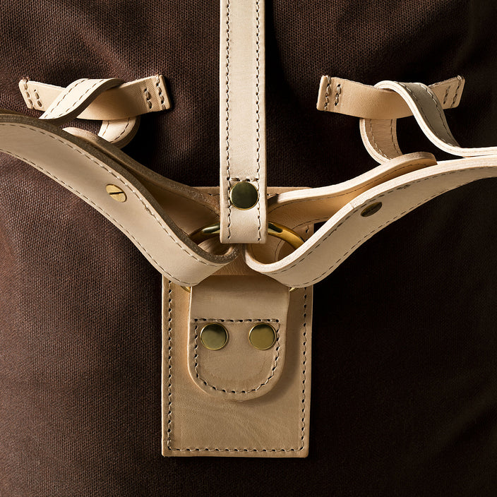 Zurich Bag Brown Canvas strap detail