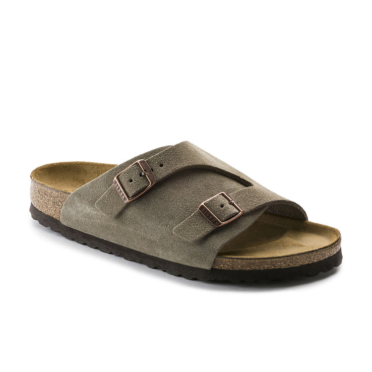 Birkenstock Zurich Soft Footbed Taupe Suede Leather