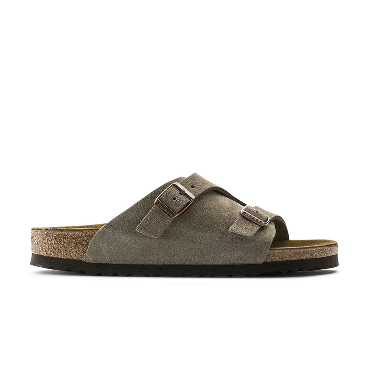 Birkenstock Zurich Soft Footbed Taupe Suede Leather side view