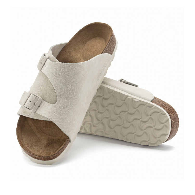 Birkenstock Zurich Antique White Suede Leather sole view