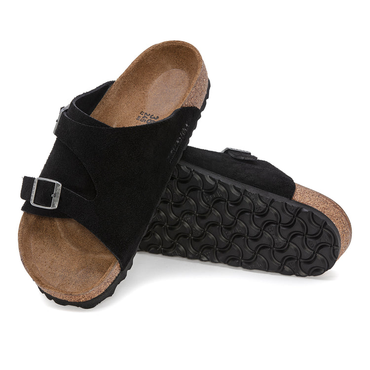Birkenstock Zurich Black Suede Leather sole view