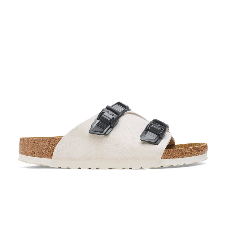 Birkenstock Zurich Tech Antique White Suede Leather side view