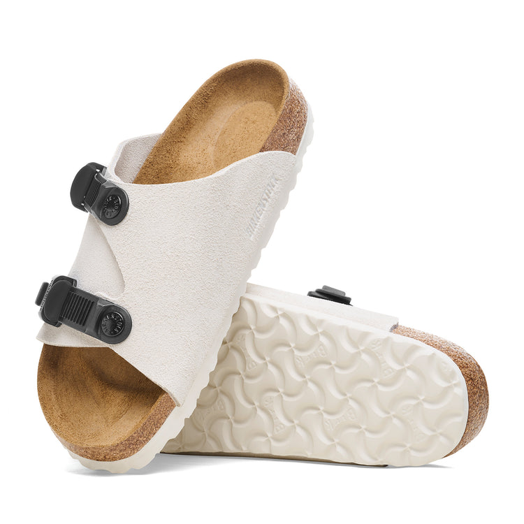 Birkenstock Zurich Tech Antique White Suede Leather sole view