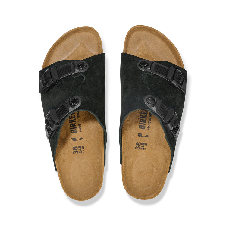 Birkenstock Zurich Tech Black Suede Leather top view