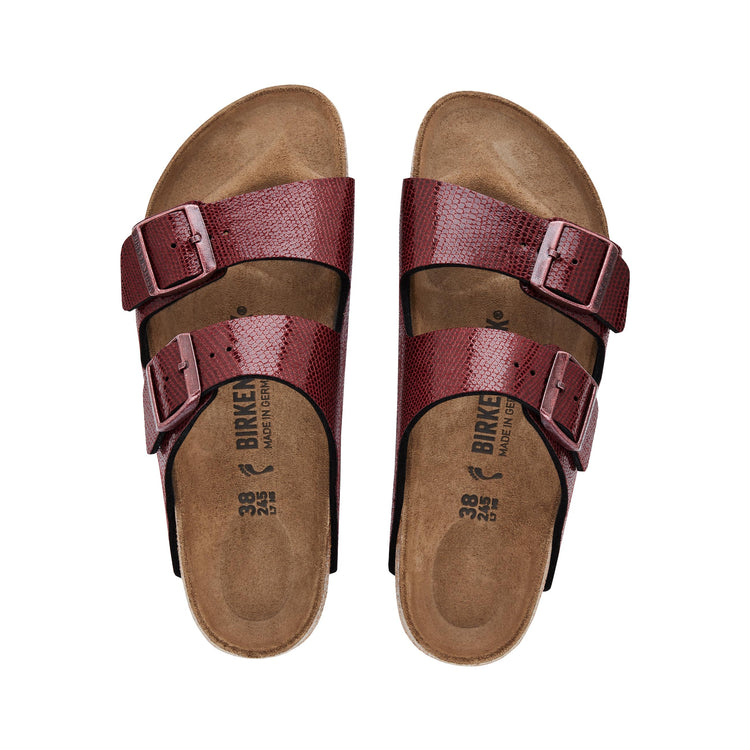 Birkenstock Arizona Magical Metallic Maroon Birko-Flor top view