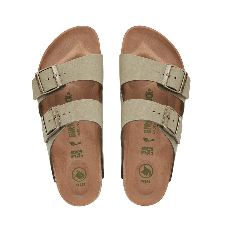 Birkenstock Arizona Vegan BirkiBuc Earthy Faded Khaki top view