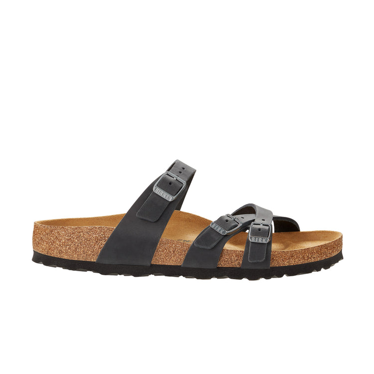 Birkenstock Franca Black Oiled Leather top view